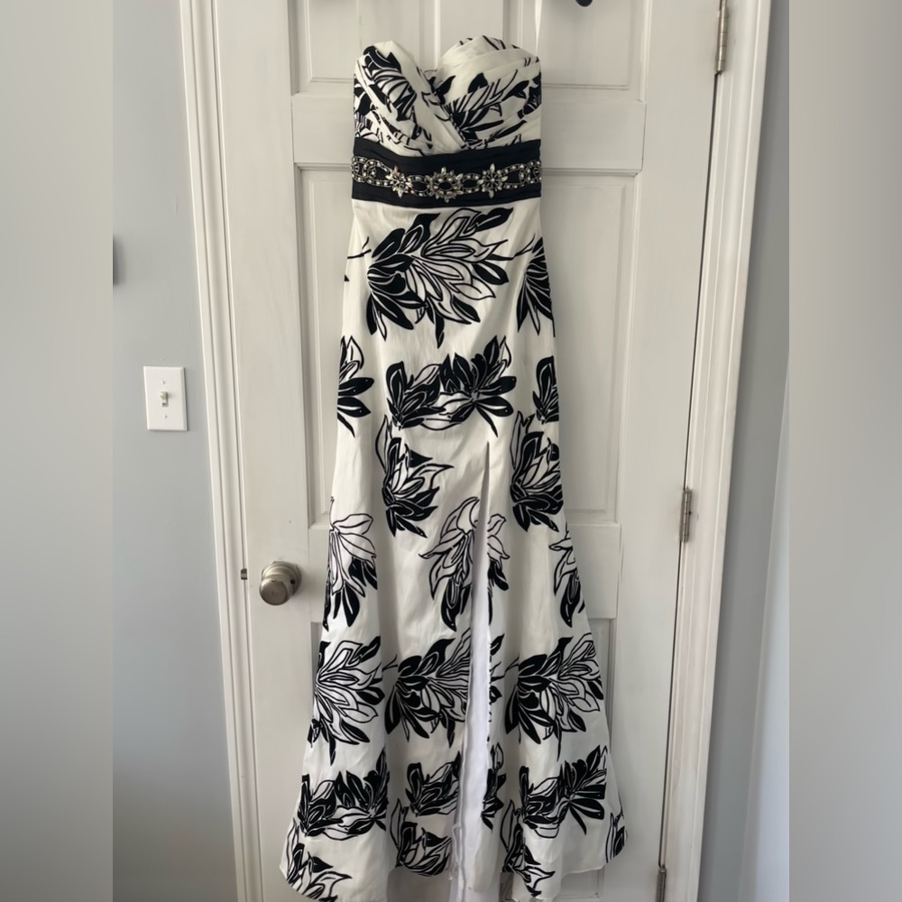 GiGi New York Black and White Strapless Gown for Prom